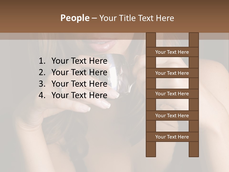 Beautiful Lady Mug PowerPoint Template