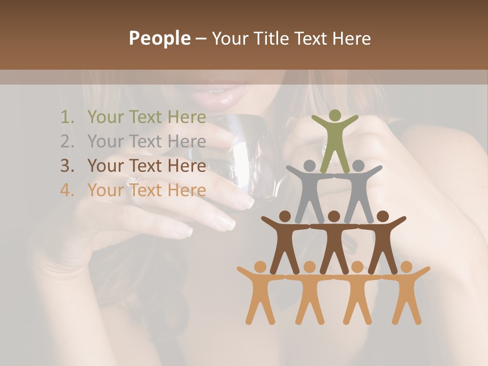 Beautiful Lady Mug PowerPoint Template