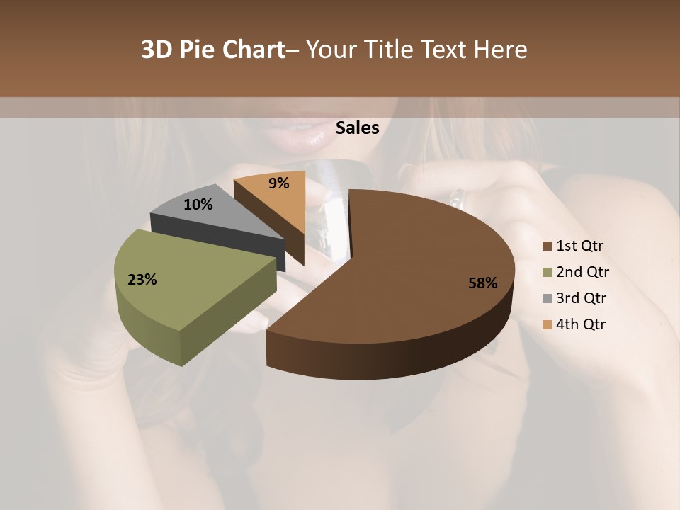 Beautiful Lady Mug PowerPoint Template