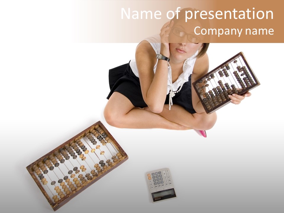 Professional Woman Abacus PowerPoint Template