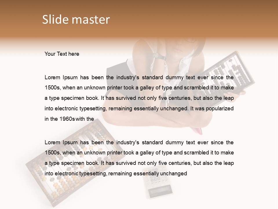 Professional Woman Abacus PowerPoint Template