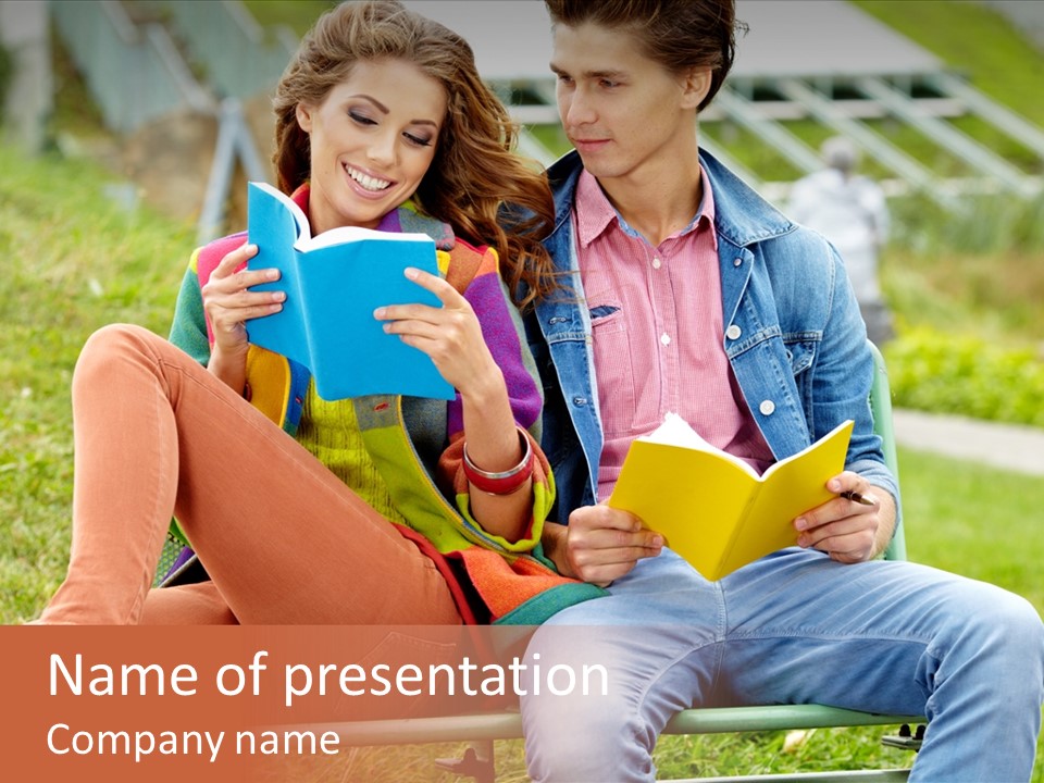 Smile Students Books PowerPoint Template