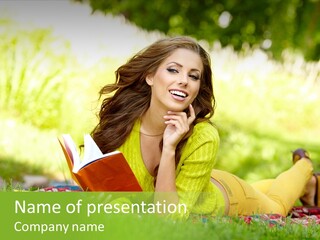 Girl Cheerful Pretty PowerPoint Template