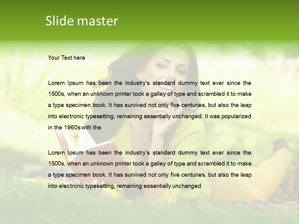 Girl Cheerful Pretty PowerPoint Template