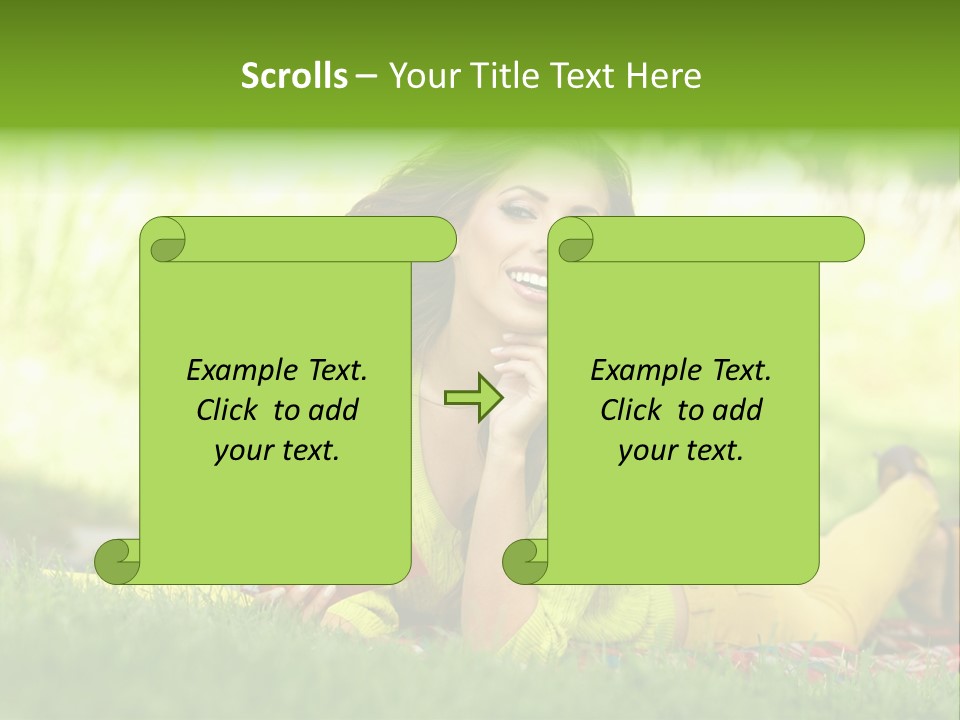 Girl Cheerful Pretty PowerPoint Template