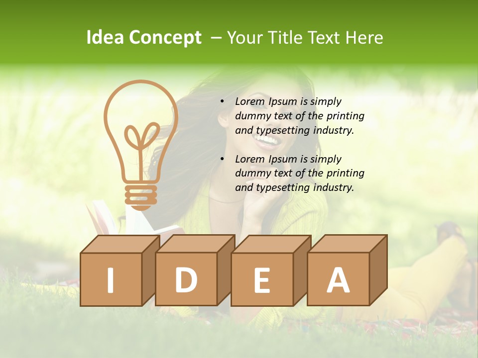 Girl Cheerful Pretty PowerPoint Template