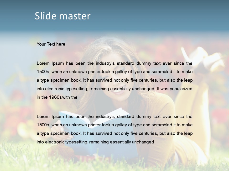 Attractive Park Woman PowerPoint Template