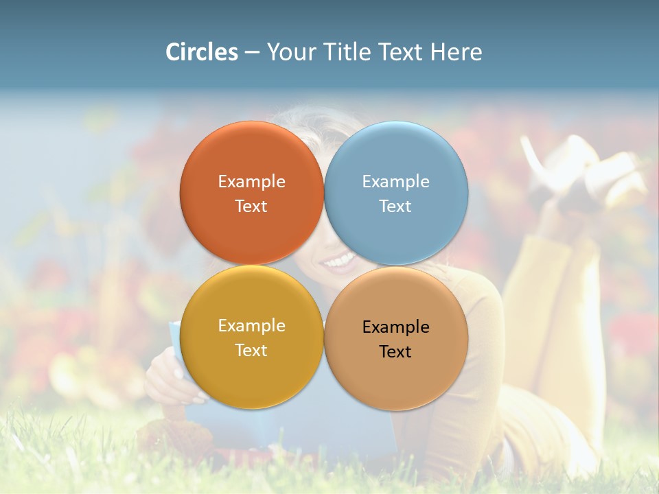 Attractive Park Woman PowerPoint Template