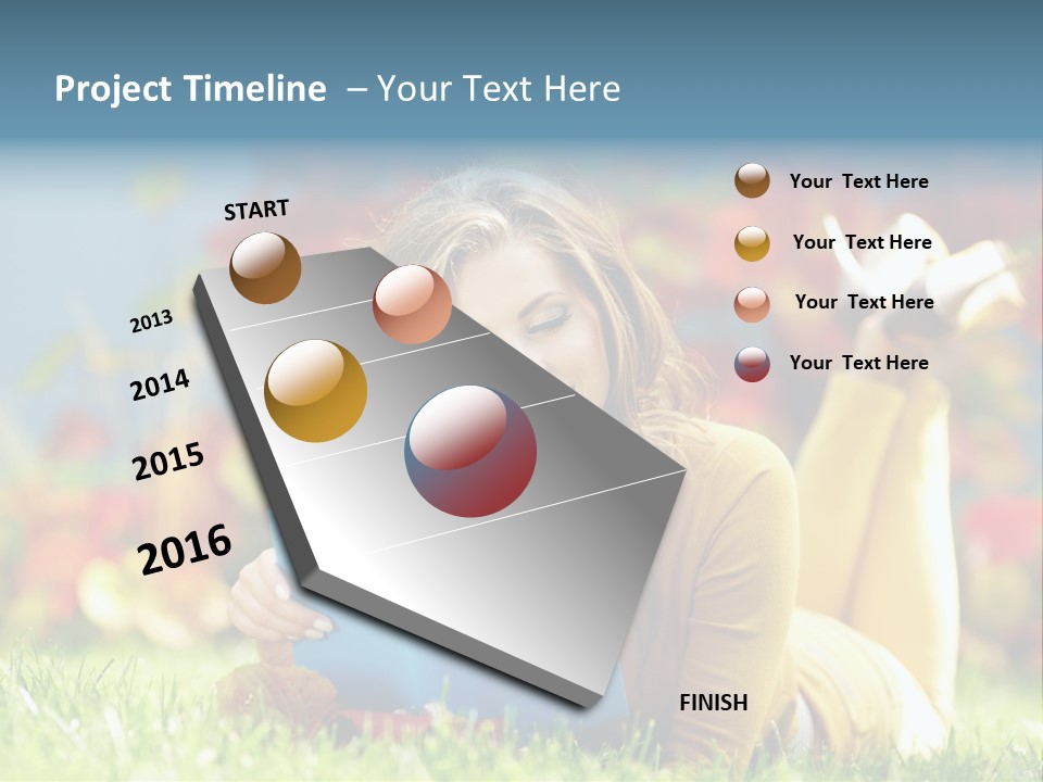 Attractive Park Woman PowerPoint Template