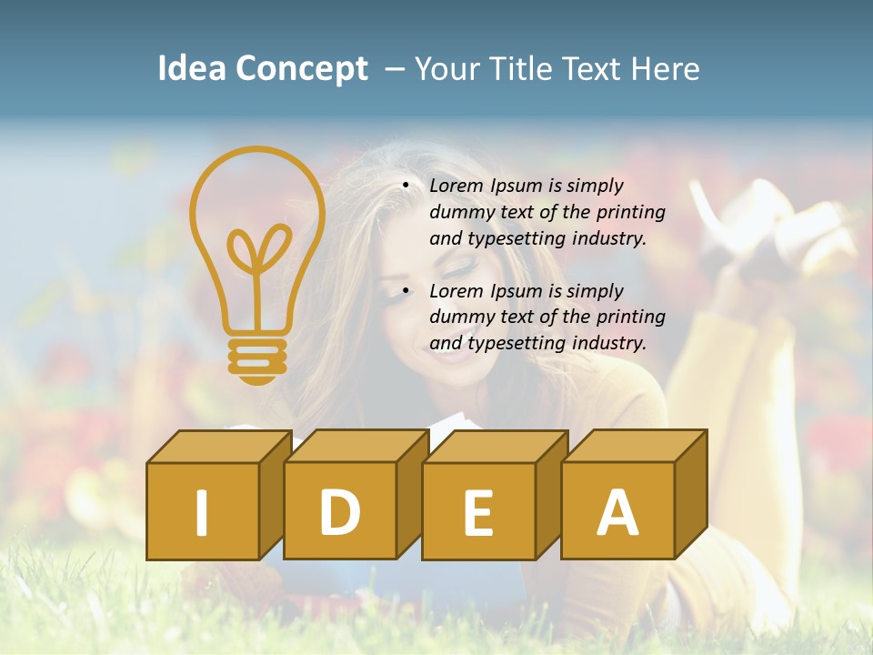 Attractive Park Woman PowerPoint Template