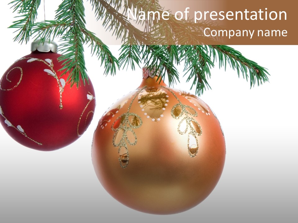 Christmas Tree Celebrate Adornment PowerPoint Template