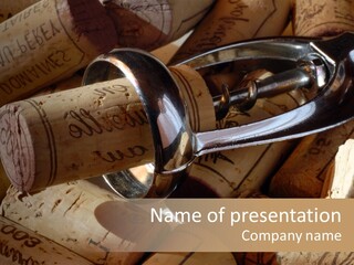 Bordeaux Vineyard Cork PowerPoint Template