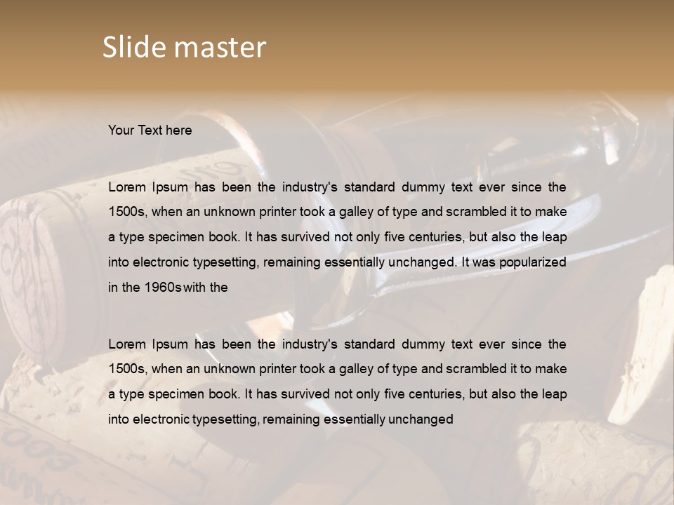 Bordeaux Vineyard Cork PowerPoint Template