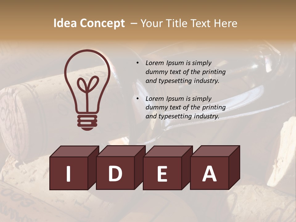 Bordeaux Vineyard Cork PowerPoint Template