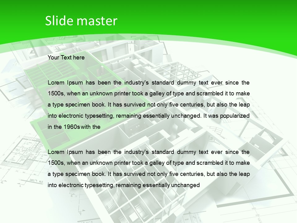 Dwelling Trade Pencil PowerPoint Template