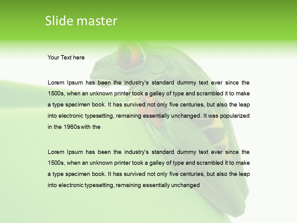 Isolated Animal Green PowerPoint Template