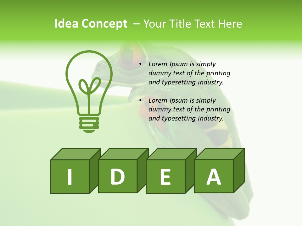 Isolated Animal Green PowerPoint Template