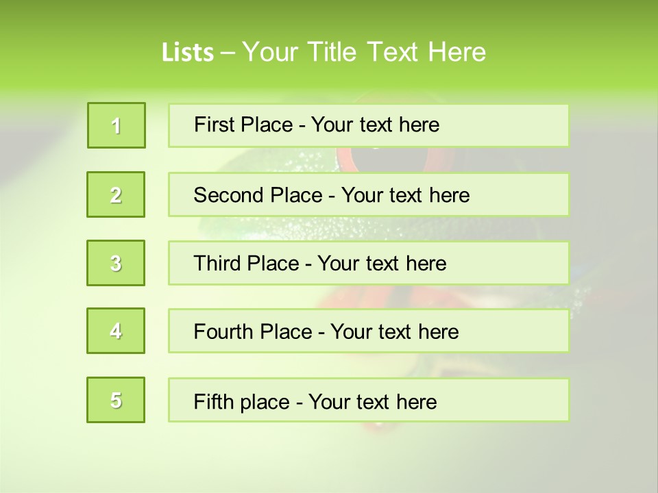 Wildlife Tree Frog Isolated On White PowerPoint Template