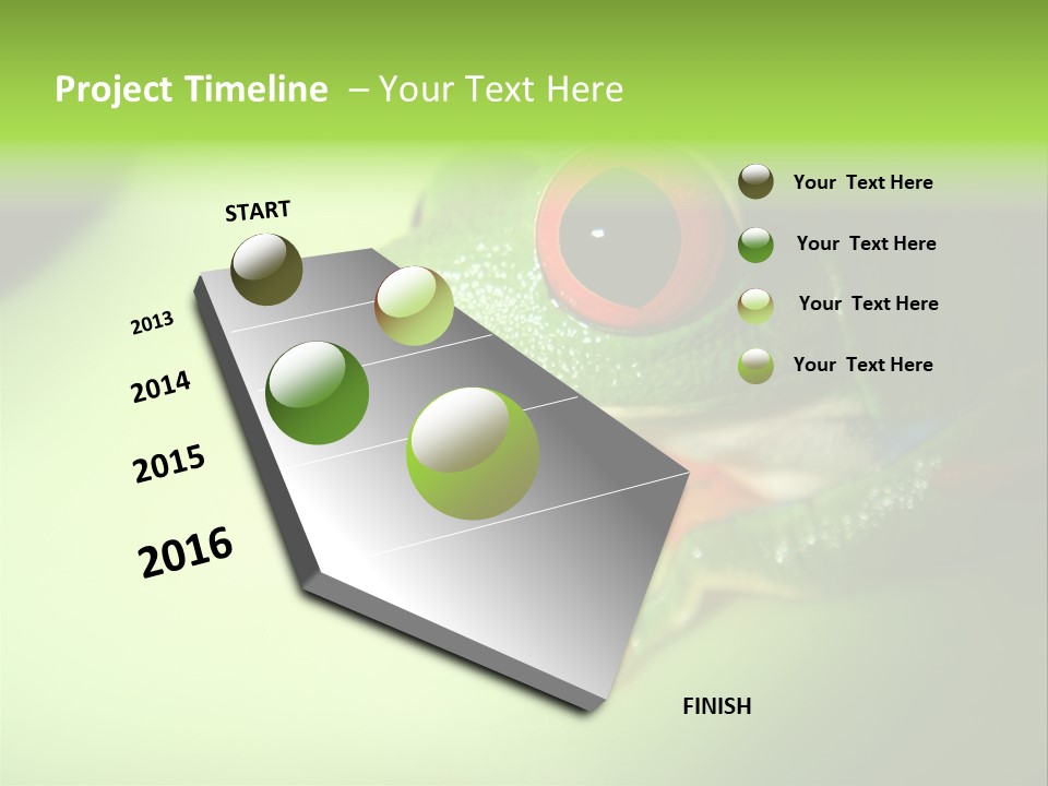 Wildlife Tree Frog Isolated On White PowerPoint Template