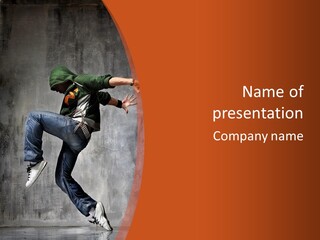 Breakdance Dancer Jumping PowerPoint Template