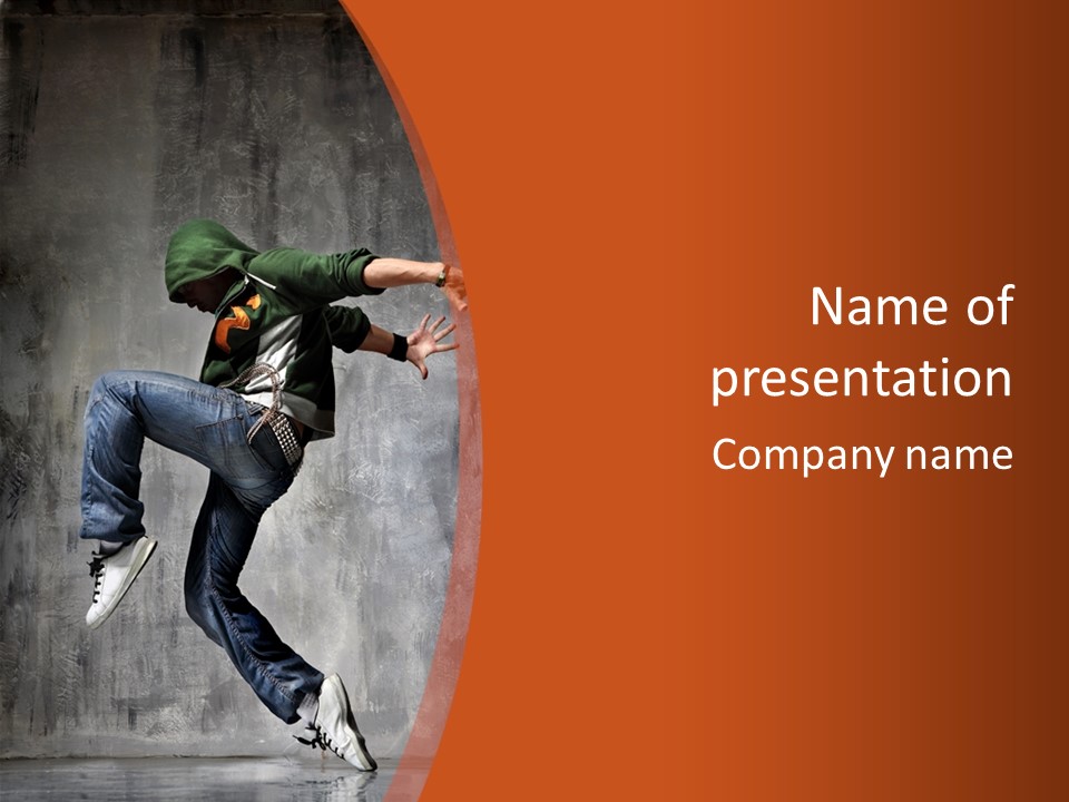 Breakdance Dancer Jumping PowerPoint Template