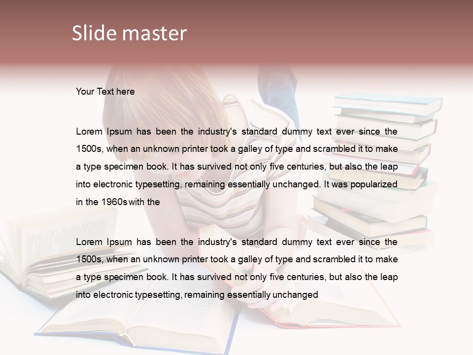 Over Girl Red PowerPoint Template