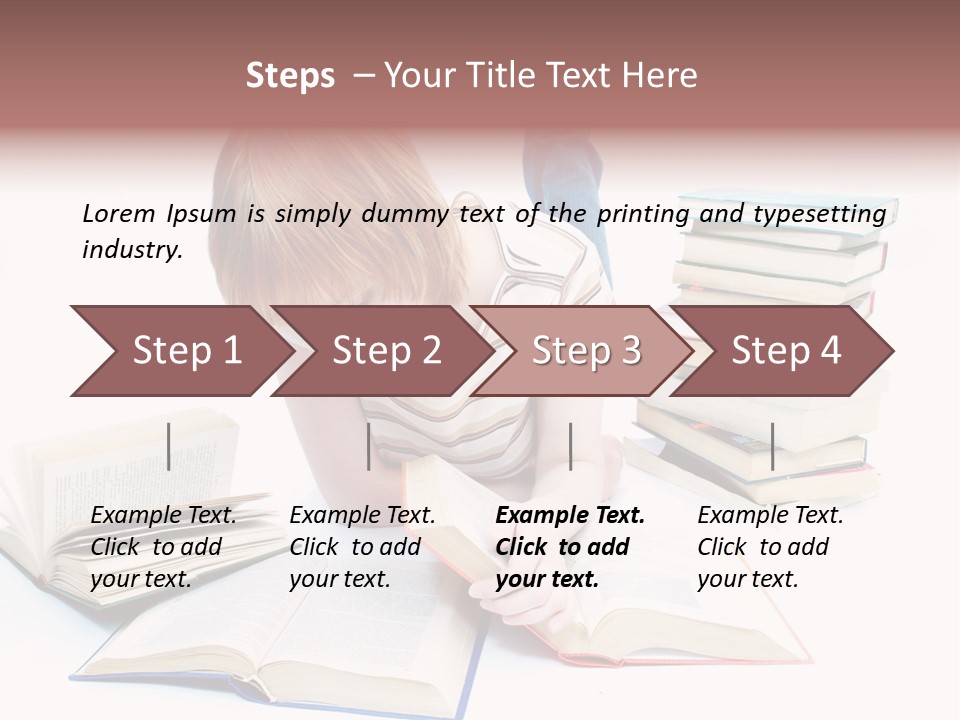 Over Girl Red PowerPoint Template