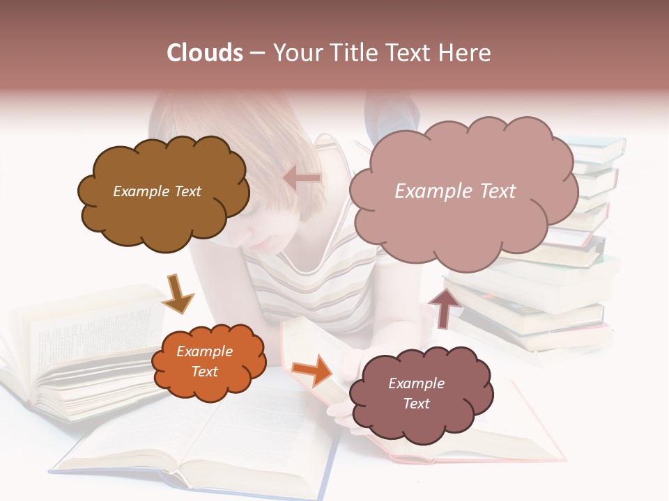 Over Girl Red PowerPoint Template