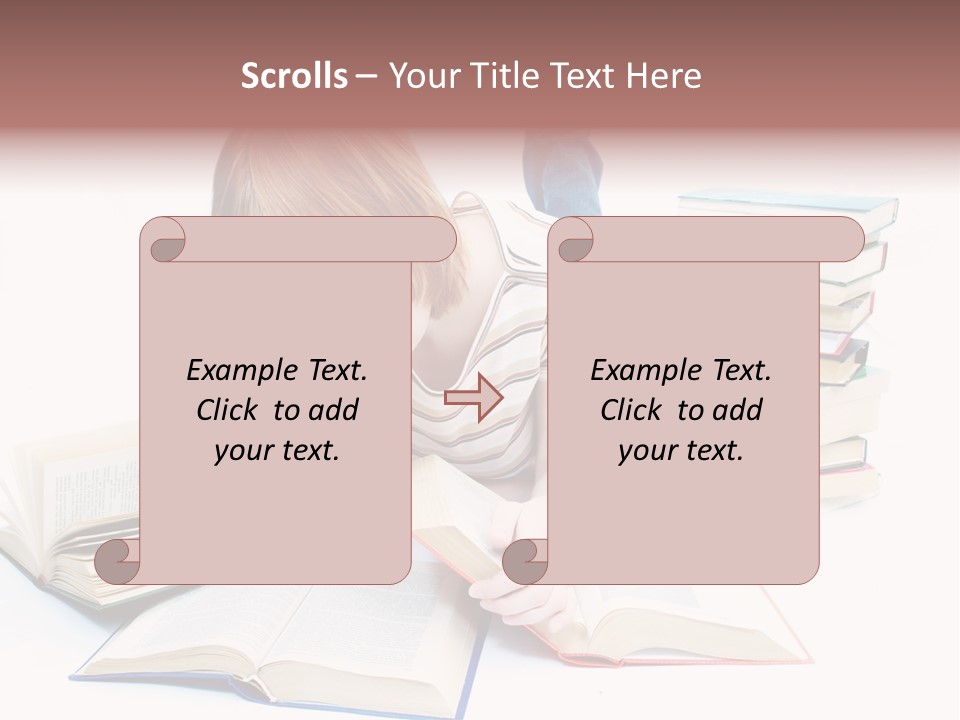 Over Girl Red PowerPoint Template