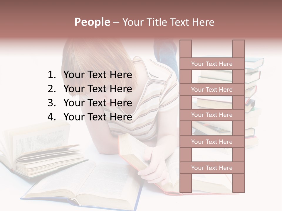 Over Girl Red PowerPoint Template