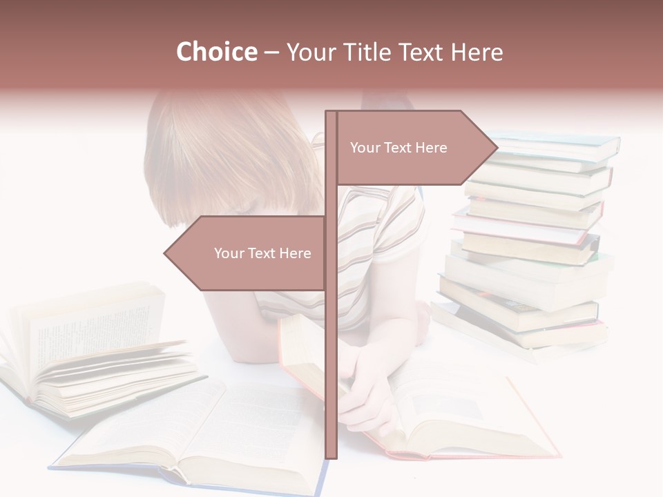 Over Girl Red PowerPoint Template