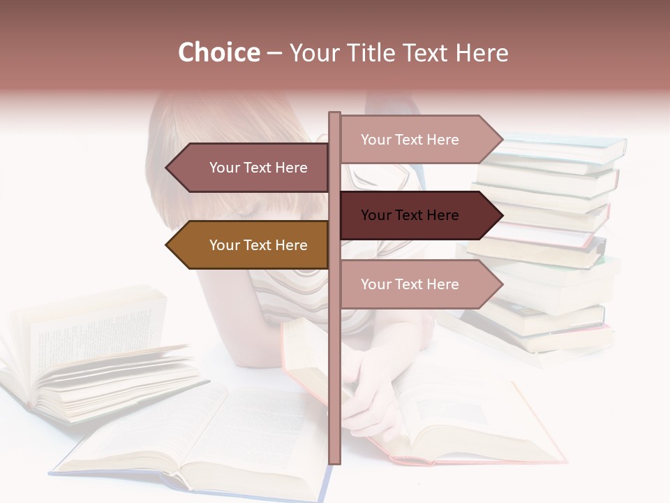 Over Girl Red PowerPoint Template