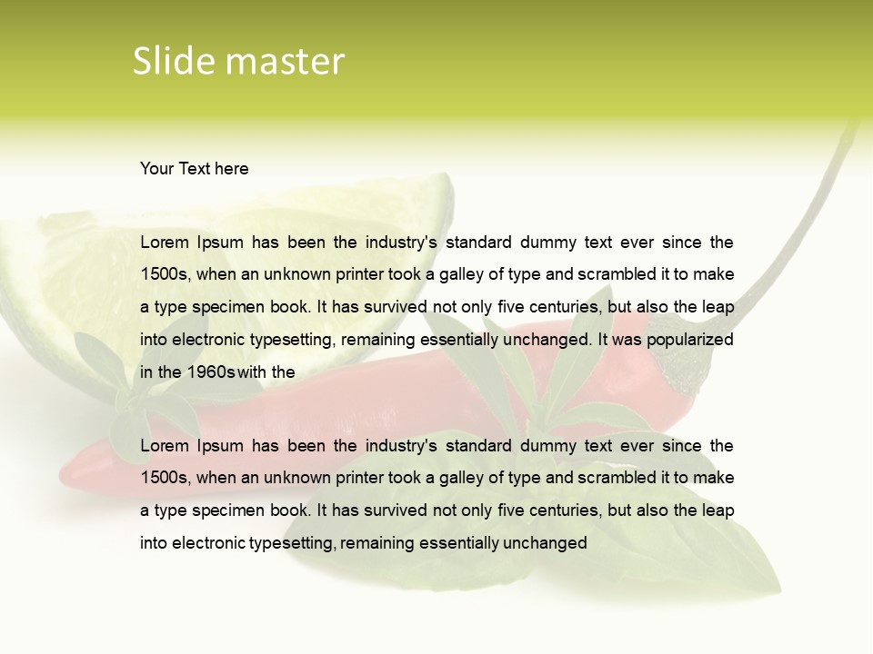 Herb Chili Pepper Isolated PowerPoint Template