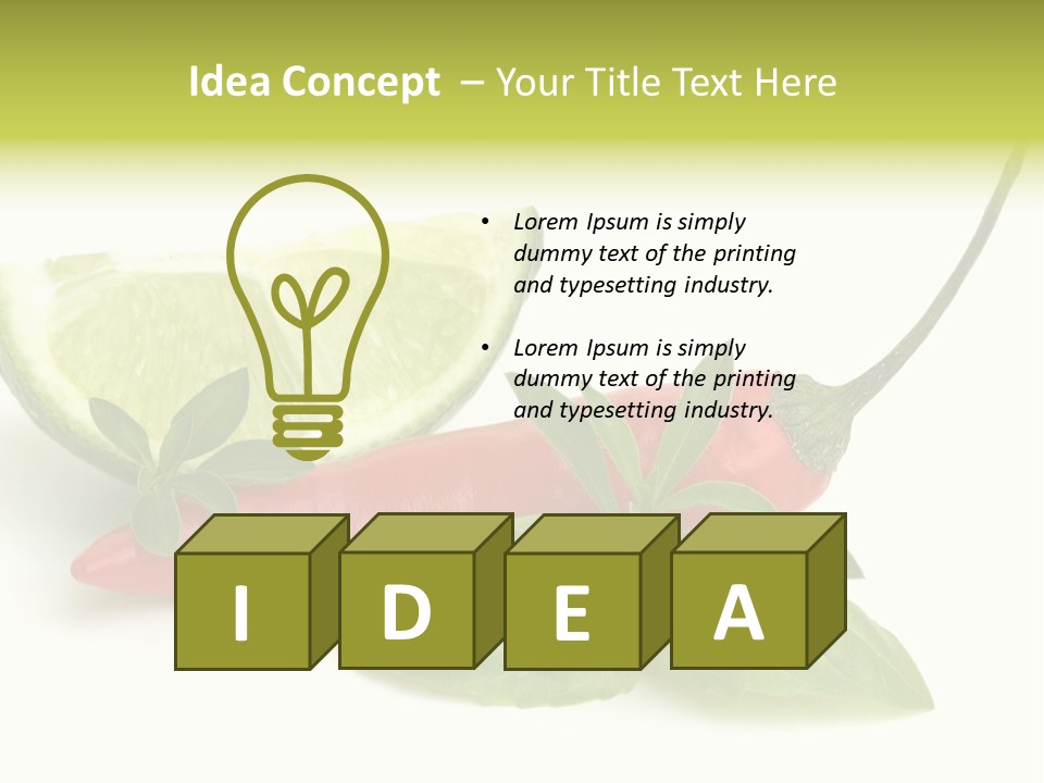 Herb Chili Pepper Isolated PowerPoint Template