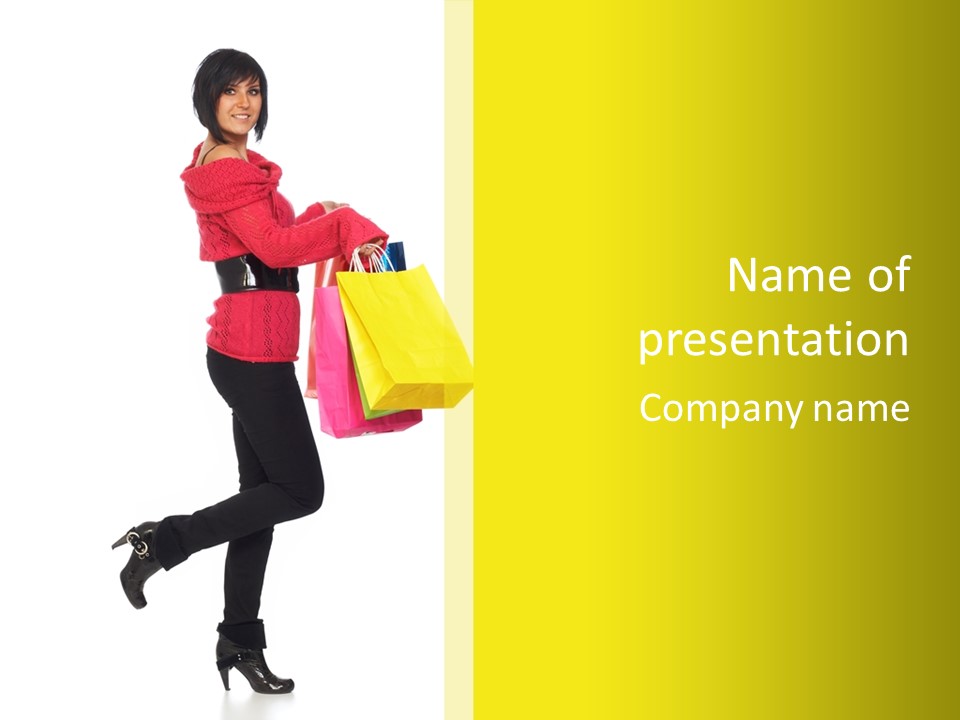 Girl Caucasian Female PowerPoint Template