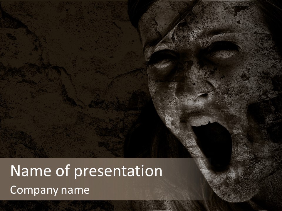 Face Stress Horror PowerPoint Template