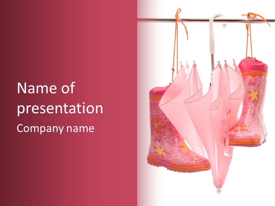 Cute Rainy Pink PowerPoint Template