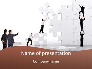 Building Isolated Businessmen PowerPoint Template