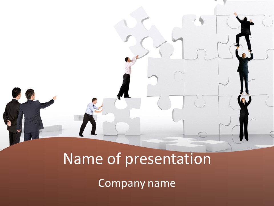 Building Isolated Businessmen PowerPoint Template