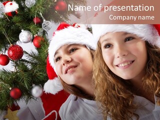 Female Christmas Tree Play PowerPoint Template