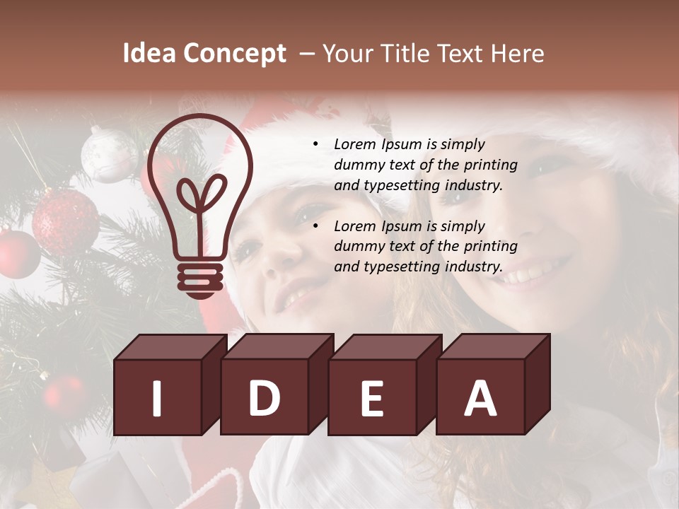 Female Christmas Tree Play PowerPoint Template