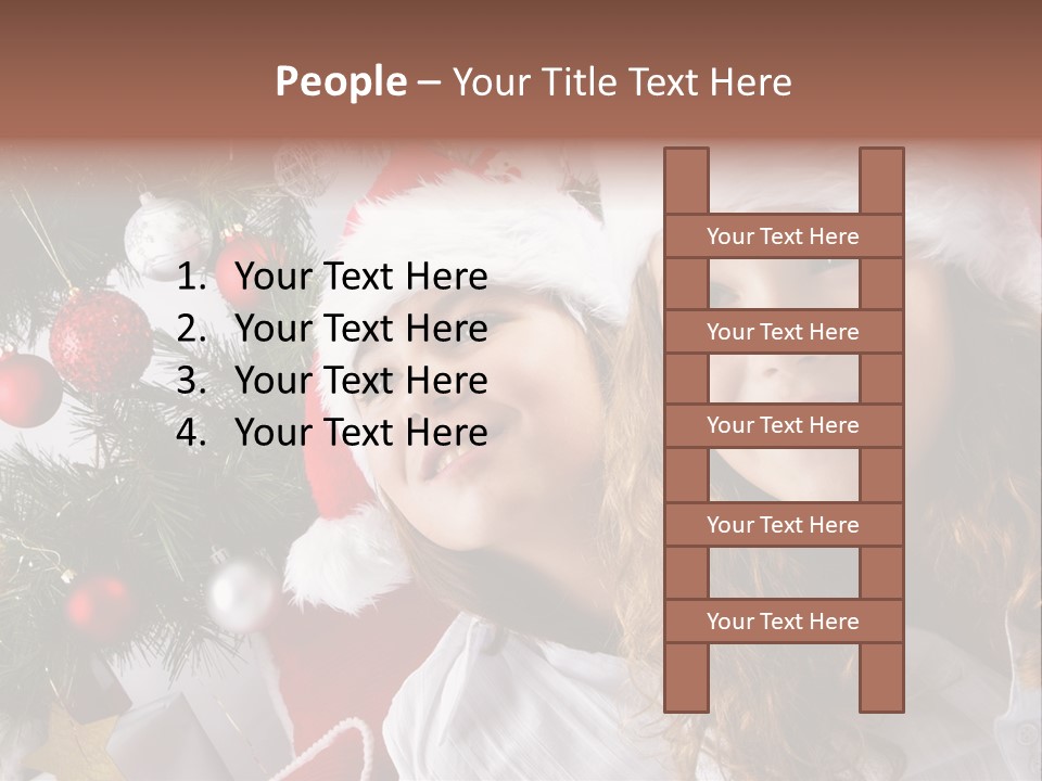 Female Christmas Tree Play PowerPoint Template
