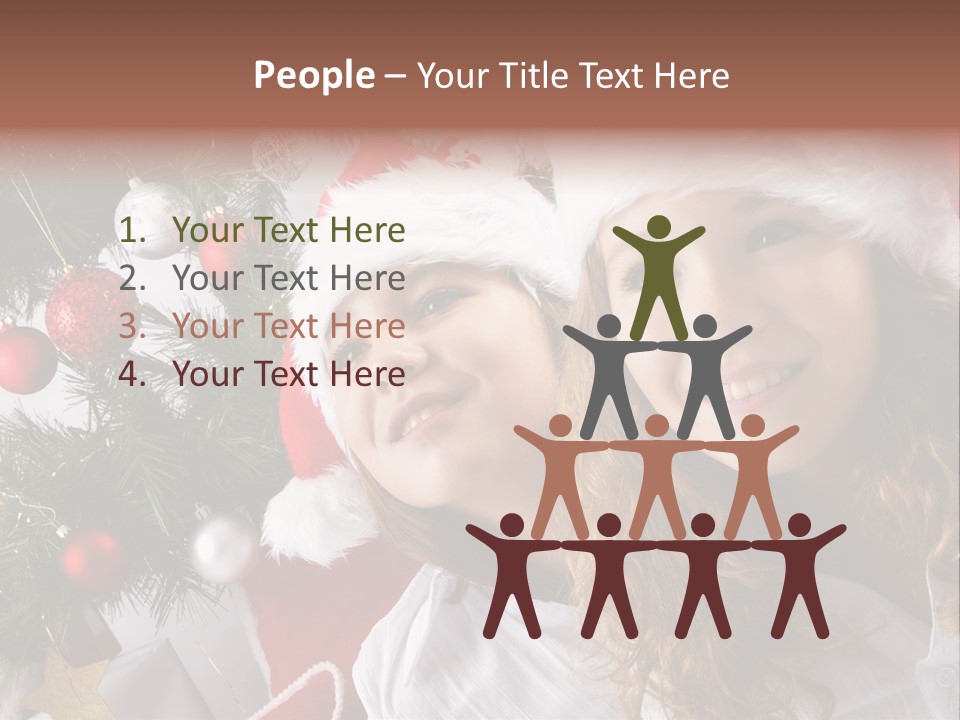 Female Christmas Tree Play PowerPoint Template