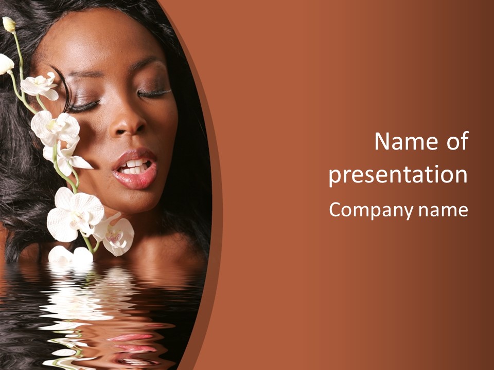 Attractive Orchid Hair PowerPoint Template