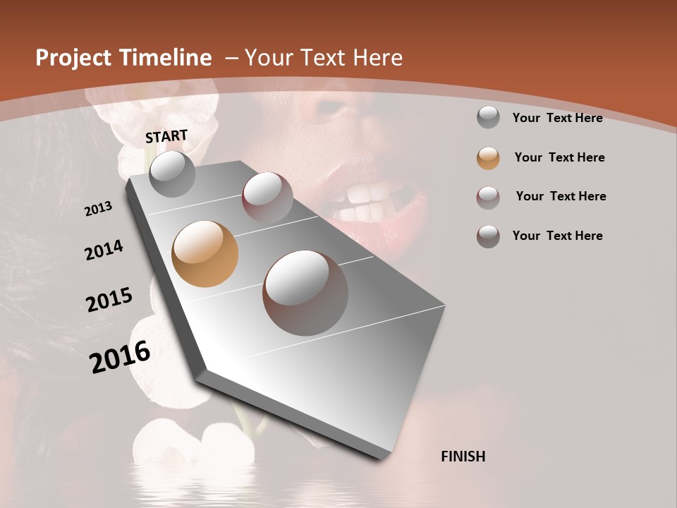 Attractive Orchid Hair PowerPoint Template