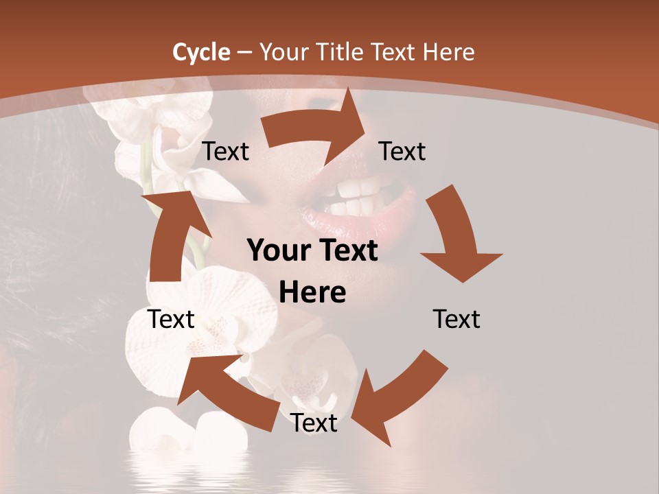 Attractive Orchid Hair PowerPoint Template