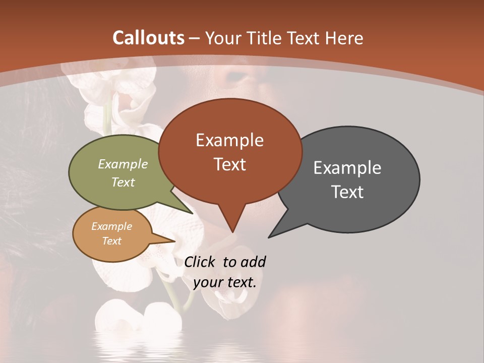 Attractive Orchid Hair PowerPoint Template