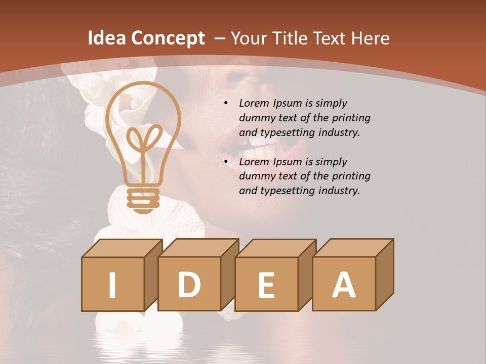 Attractive Orchid Hair PowerPoint Template