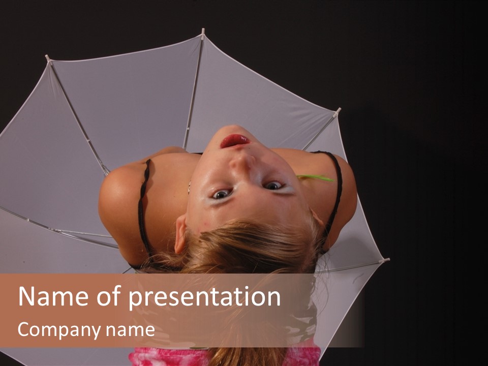 Black Cosmetic Umbrella PowerPoint Template