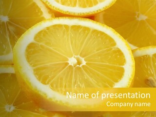 Close Citrus Fruity PowerPoint Template
